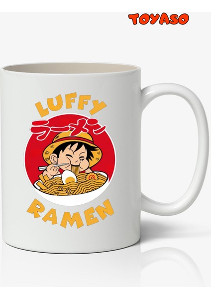 Monkey D. Luffy One Piece Anime Temalı Beyaz Kupa Bardak Arkadaşa Sevgiliye Hediye