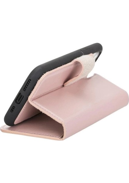 Apple iPhone 11 Pro Uyumlu Deri Cüzdanlı Kılıf Pembe fırsatları