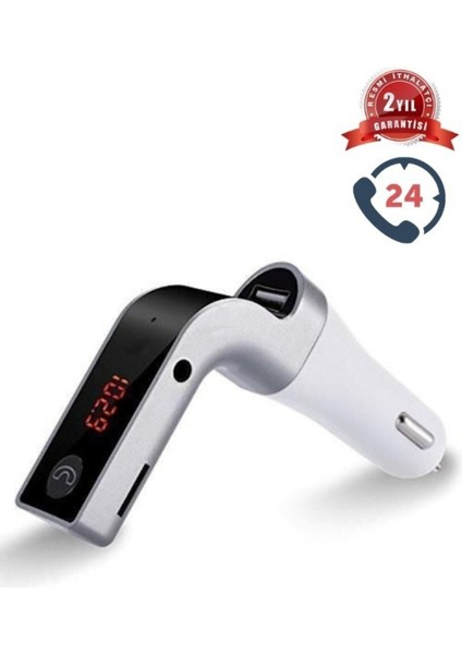 Yeni Model Bluetooth Araç Kiti Fm Transmitter Çakmaklık Girişli Mp3 Çalar USB Aux Şarj Aleti