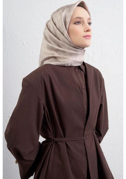 2025 Desenli Saf Ipek Twill Eşarp 9412-82