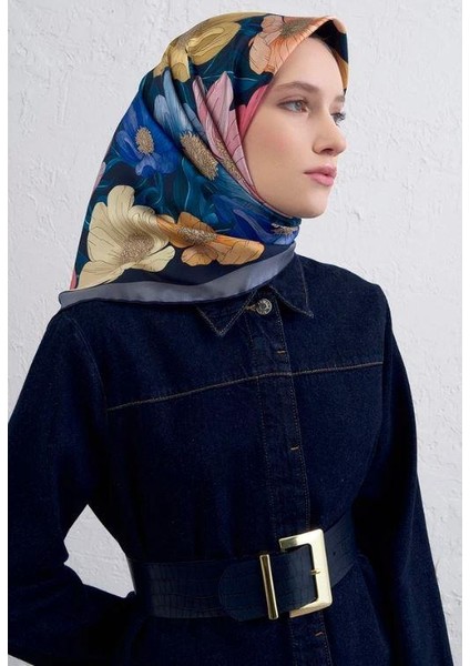 2025 Desenli Saf Ipek Twill Eşarp 9403-54 modelleri