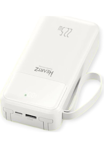 H9 20000 Mh Pd 20W ve USB 22.5W Fast Hızlı Şarj Dahili Type C ve Lightning Kablolu Dünya Standartlarına Uygun Polymer Batarya Birebir Amper LCD Göstergeli Powerbank