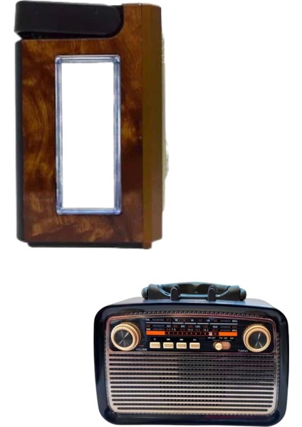 Bluetooth Hoparlör Ahşap Renk Vintage Işıklı Nostaljik Radyo Fm Ahşap Görünümlü indirimleri