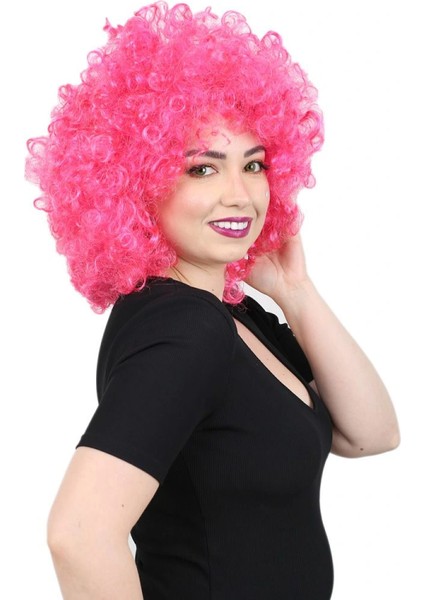 Animasyon Parti ve Palyaço Peruğu - Neon Pembe modelleri