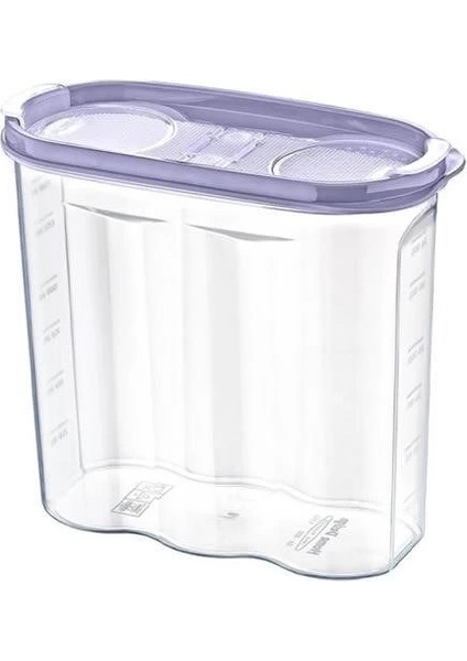 2 Kapaklı Ölçekli Erzak Kuru Gıda Saklama Kutusu Kabı - 1,7 Litre - SA935