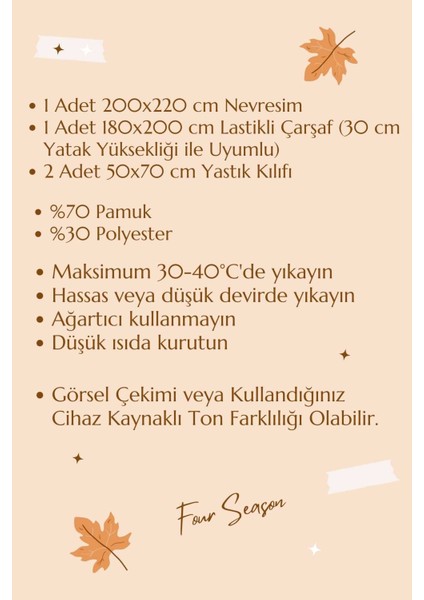 Çift Kişilik Lastikli Çarşaflı Nevresim Takımı Pamuklu Four Season Bej Gri modelleri