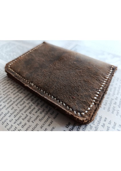 Hakiki Deri Üst Kalite Tamamen El Emeği Minimalist Cüzdan 15.5X10.5 cm MD14 fırsatları