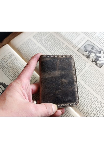 Hakiki Deri Üst Kalite Tamamen El Emeği Minimalist Cüzdan 15.5X10.5 cm MD15 fiyatları