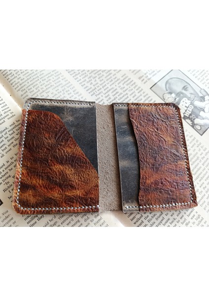 Hakiki Deri Üst Kalite Tamamen El Emeği Minimalist Cüzdan 15.5X10.5 cm MD15 modelleri