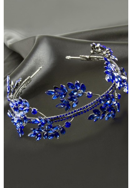 Yaprak Lüks Taşlı Gelin Tacı