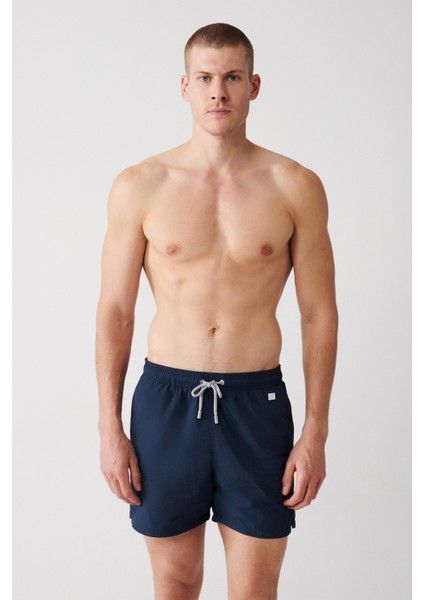 Erkek Lacivert Düz Deniz Şortu A31Y3800