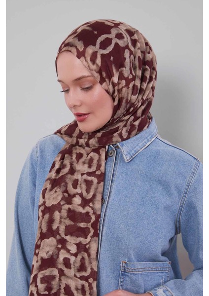 Bordo Leopar Desen Vivian Şal fiyatları