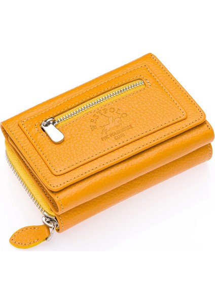 Saxa Kağıt Para ve Bol Kart Bölmeli Hakiki Deri Kadın Kartlık Cüzdan - Hardal fiyatları