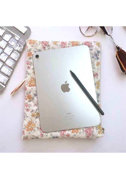Laptop Tablet Çantası 11-12 Inç Uyumlu Sari Çiçek Desenli modelleri