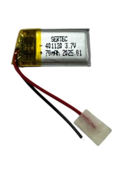401120 3.7V 70 MAh Li-Polymer Pil (Devreli/1.5A)