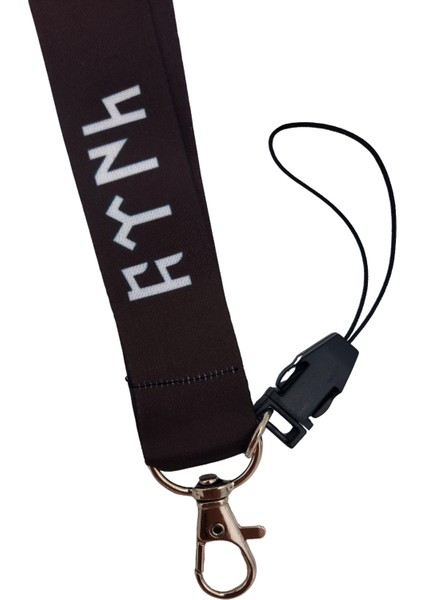 Göktürkçe Türk Yazısı Kart Askısı Yaka Kartı Boyun Askı Ipi Telefon Askısı Yatay Dikey Kart Koruyucu modelleri