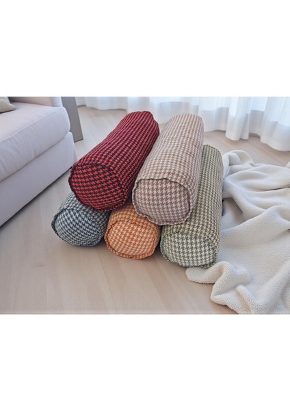 Kazayağı Desenli Silindir Yastık | Dekoratif Bolster Yastık | Modern Renkli Tasarım modelleri