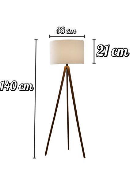 Ahşap Üç Ayaklı Kumaş Başlıklı Lambader – Modern Tripod Salon & Oturma Odası Aydınlatma Lambası modelleri