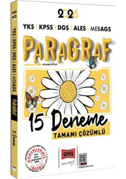 Yargı Yayınları 2026 Yks Kpss Dgs Ales Meb Ags Papatya Serisi Paragraf Tamamı Çözümlü 15 Deneme