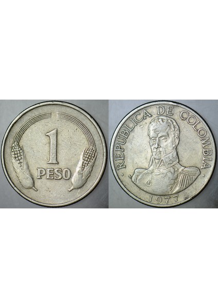Kolombiya 1 Peso 1977.
