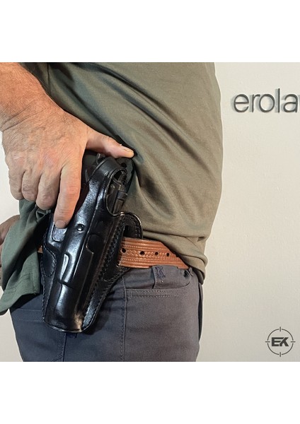 Beretta F92 ve Yavuz 16 Uyumlu Siyah Deri Tam Kelebek Silah Kılıfı modelleri