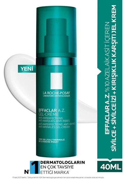 Effaclar A.Z. %10 Azelaik Asit İçeren Sivilce & Sivilce İzi & Kırışıklık Karşıtı Jel Krem 40ml