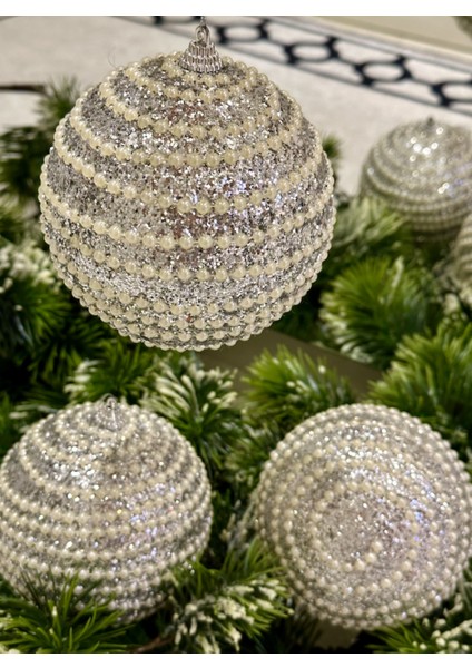 12 cm Lüks Tasarım Taşlı Yılbaşı Top Süs 12 cm