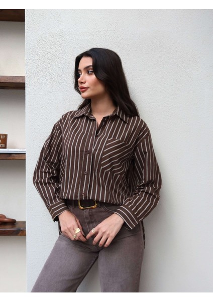 Çizgili Poplin Gömlek