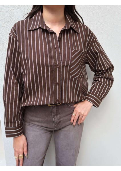 Çizgili Poplin Gömlek modelleri