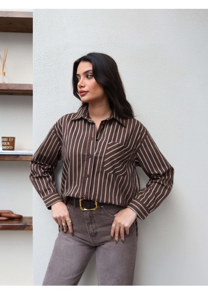 Çizgili Poplin Gömlek fırsatları