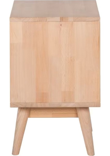 Nordic Doğal Ahşap Komodin Çift Çekmeceli fırsatları