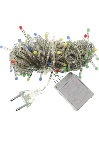 10 M 100 Led Damla Uçlu Led Işık Kırmızı Işık Şeffaf Kablo