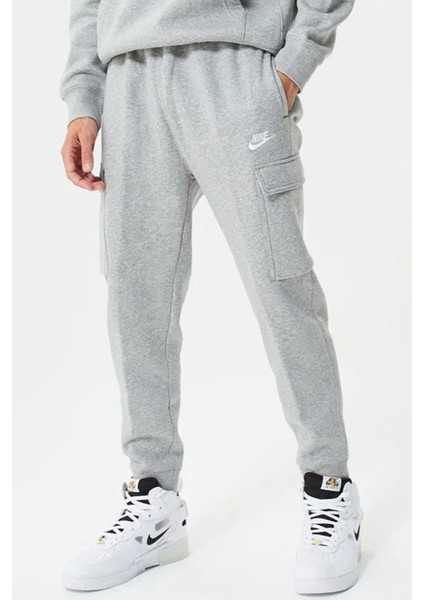 Sportswear Club Fleece Taper Leg Sneaker Length Cargo Pant Erkek Pamuklu Kargo Eşofman Altı Gri