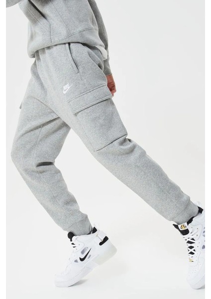 Sportswear Club Fleece Taper Leg Sneaker Length Cargo Pant Erkek Pamuklu Kargo Eşofman Altı Gri fırsatları