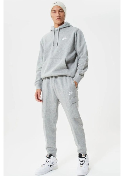 Sportswear Club Fleece Taper Leg Sneaker Length Cargo Pant Erkek Pamuklu Kargo Eşofman Altı Gri indirimleri