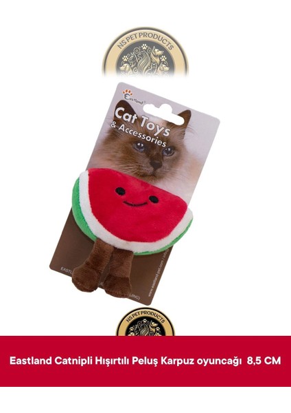 Catnipli Peluş Tavuk-Hışırtılı Peluş Karpuz-Tembel Hayvan Oyuncak 3'lü Set modelleri