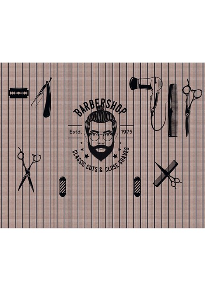 Kuaför Desenli Isı ve Ses Yalıtımlı Sağlıklı Tekstil Duvar Kağıdı