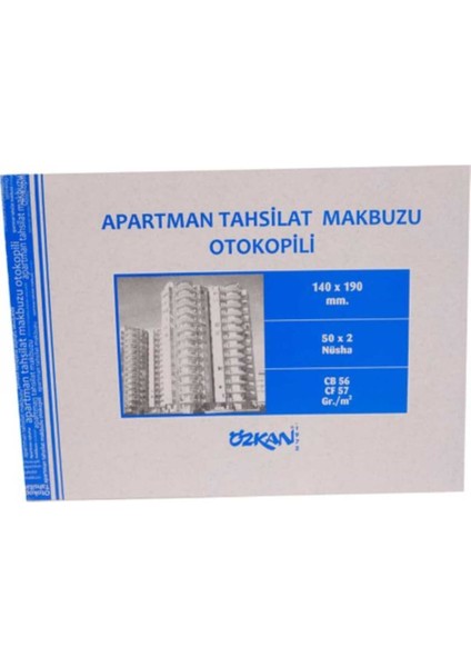 Apartman Tahsilat Makbuzu Otokopili 140X190 mm 50X2 Nüsha – 2’li Ekonomik Set