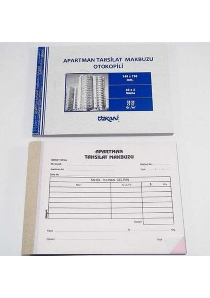 Apartman Tahsilat Makbuzu Otokopili 140X190 mm 50X2 Nüsha – 2’li Ekonomik Set fiyatları