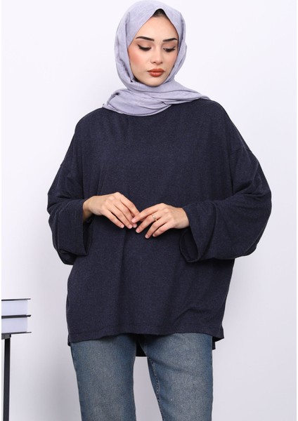 Lacivert Yarım Balıkçı Yaka Bluz modelleri