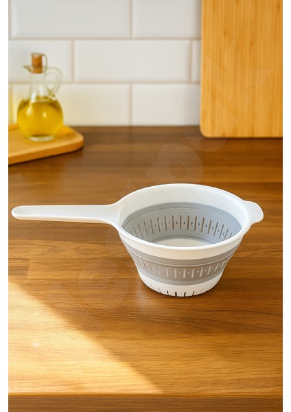 Yer Kaplamaz Katlanabilir Saplı Süzgeç - Akordiyon - Katlanır Süzgeç - Pirinç Meyve Yıkama Süzgeci modelleri