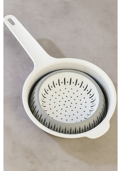 Yer Kaplamaz Katlanabilir Saplı Süzgeç - Akordiyon - Katlanır Süzgeç - Pirinç Meyve Yıkama Süzgeci fırsatları