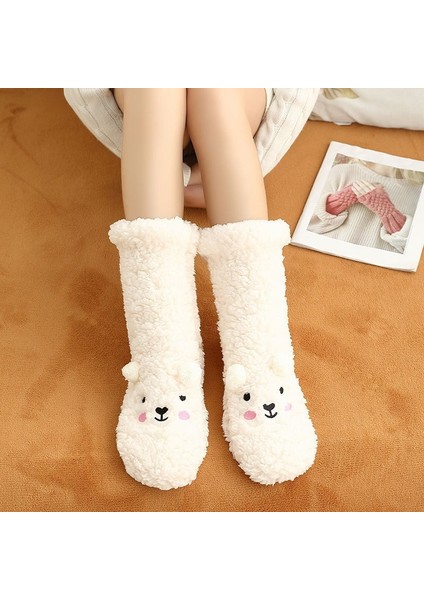 Karikatür Nakışlı Kadın Uyku Çorabı (Yurt Dışından)