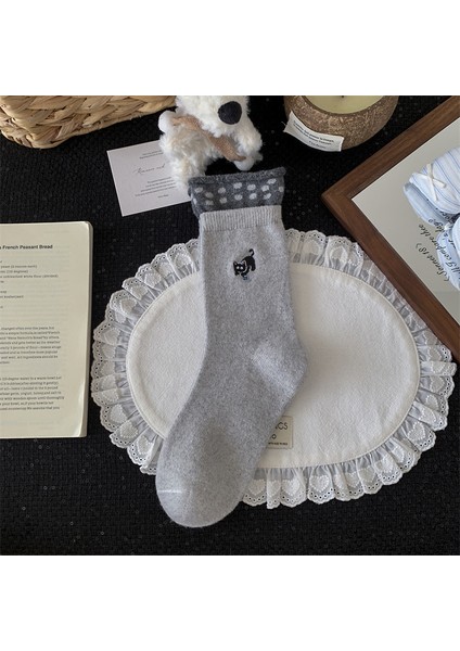 Kore Tarzı Puantiyeli Çorap, Kadın Için Yuvarlak Çorap (Yurt Dışından)