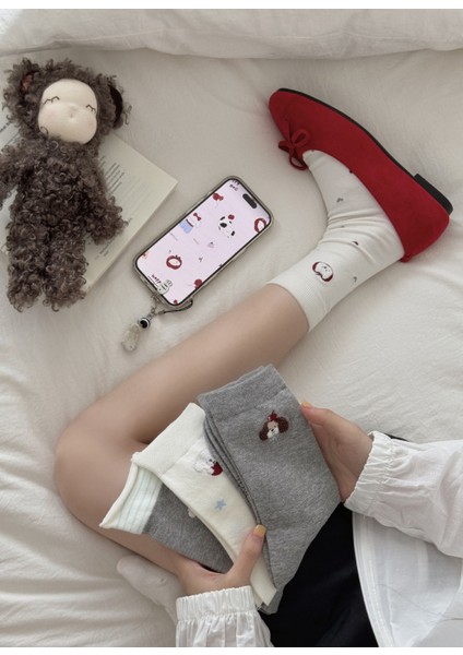 Orta Boy Çorap, Popüler Tarzı, Sevimli Japon Stili, Çok Yönlü Kartonlu Fleşör (Yurt Dışından) modelleri