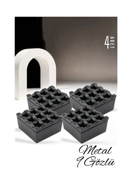 Hsnet Metal Kül Tablas 9 Gözlü Rexite 4 Adet - M897K328-R56897