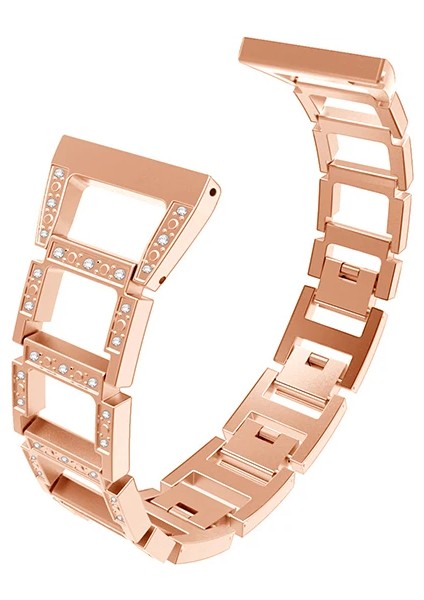Fitbit Versa Metal Diamond Işlemeli Akıllı Saat Kayış KORDON-(5775) - M121K790-R00121 modelleri