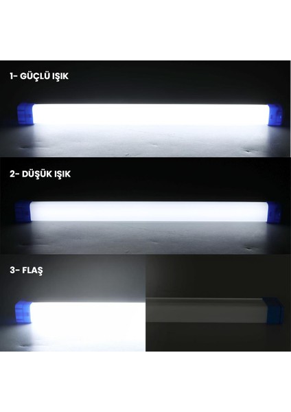 Powermaster T530 32CM 40W Çubuk Portatif LED Işıldak Şarjlı Tüp Lamba 1200MAH fiyatları