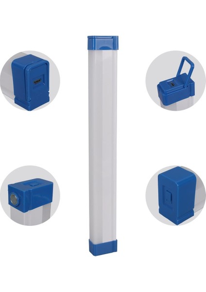 Powermaster T530 32CM 40W Çubuk Portatif LED Işıldak Şarjlı Tüp Lamba 1200MAH fırsatları