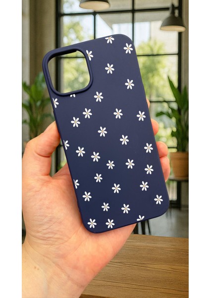 iPhone 13/14 - Mini Papatya Desenli Silikon Darbe Emici Klasik Korumalı Rubber KILIF277